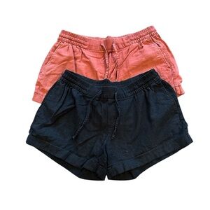 Women's Casual Black and Orange Shorts